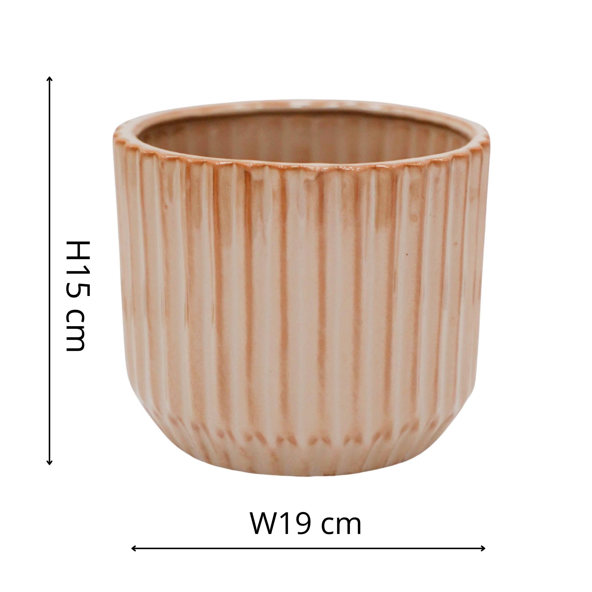Willow Ribbed Planter H15cm D19cm
