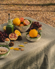 Artisanal Ceramic Serving Bowl | Green & White