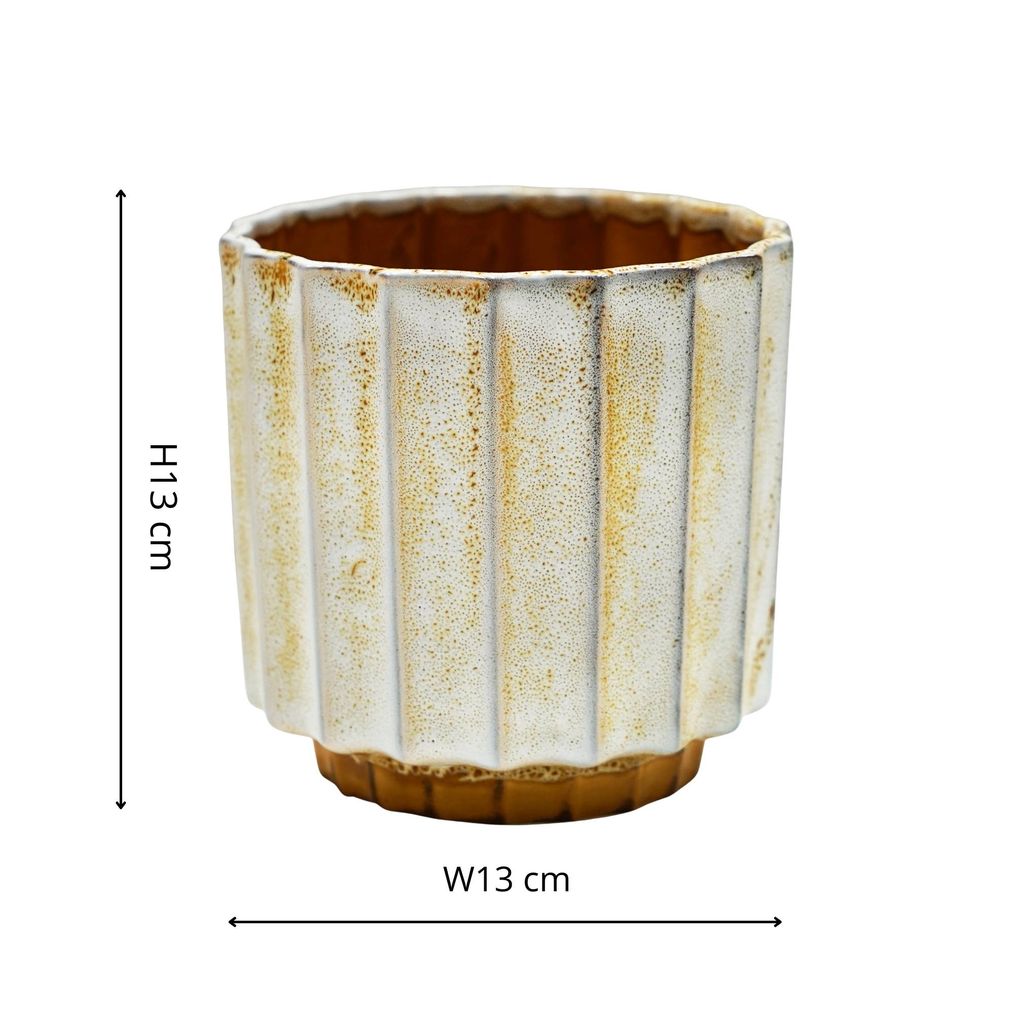 Lugano Scalloped Reactive Glaze Planter 16cm