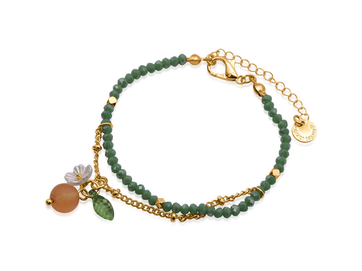 Marina Tangerine Beaded Bracelet