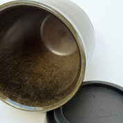 Reusable ceramic coffee cup in Manhattan, further view