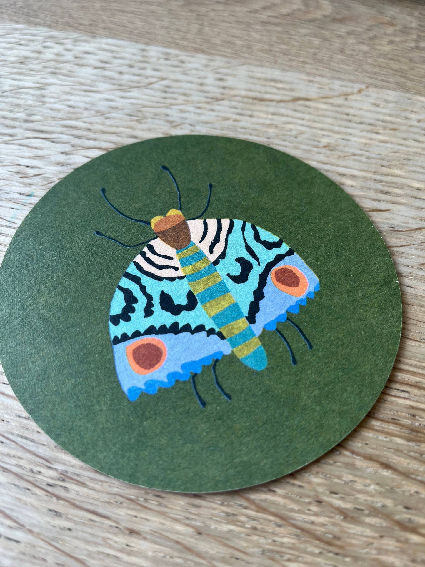 Drinks Coasters With Reversible Designs- Moth & Bee