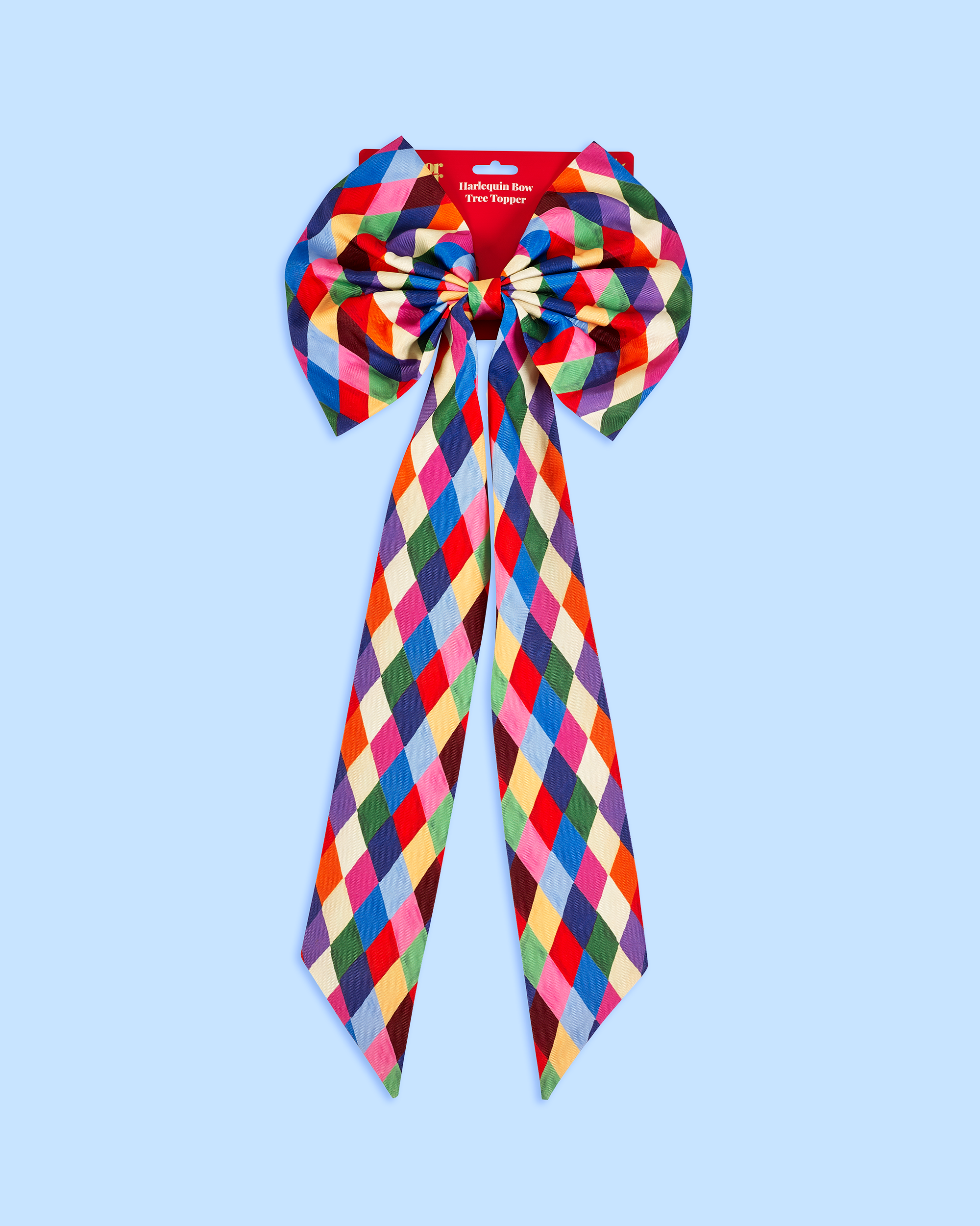 Harlequin bow tree topper by Eleanor Bowmer, further view