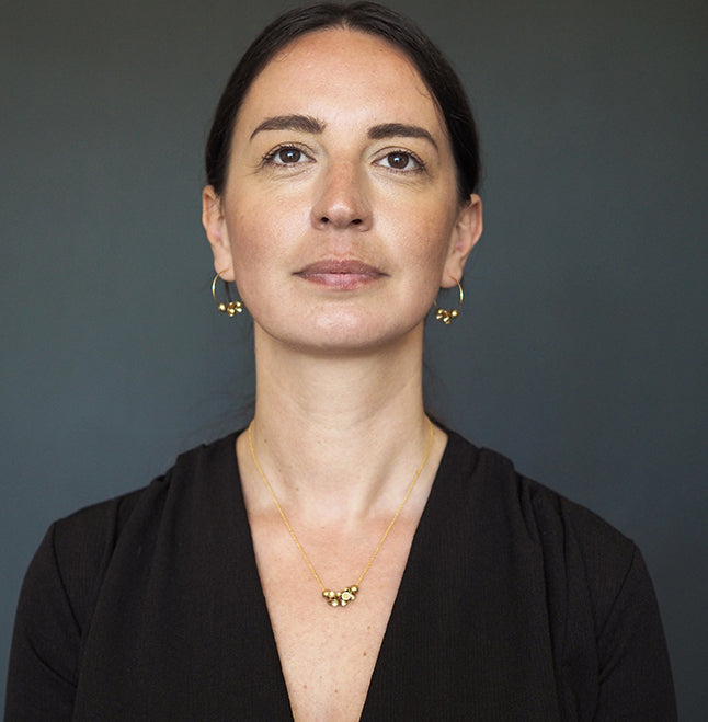Brass and Bold Diabolo Necklace | Abacus, Solid Brass Beads, Gold Plated Chain