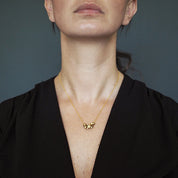 Brass and Bold Diabolo Necklace | Abacus, Solid Brass Beads, Gold Plated Chain