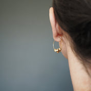 Brass and Bold Diabolo Hoop Earrings | Abacus, Solid Brass Beads