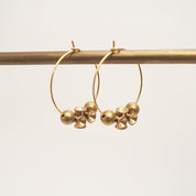 Brass and Bold Diabolo Hoop Earrings | Abacus, Solid Brass Beads