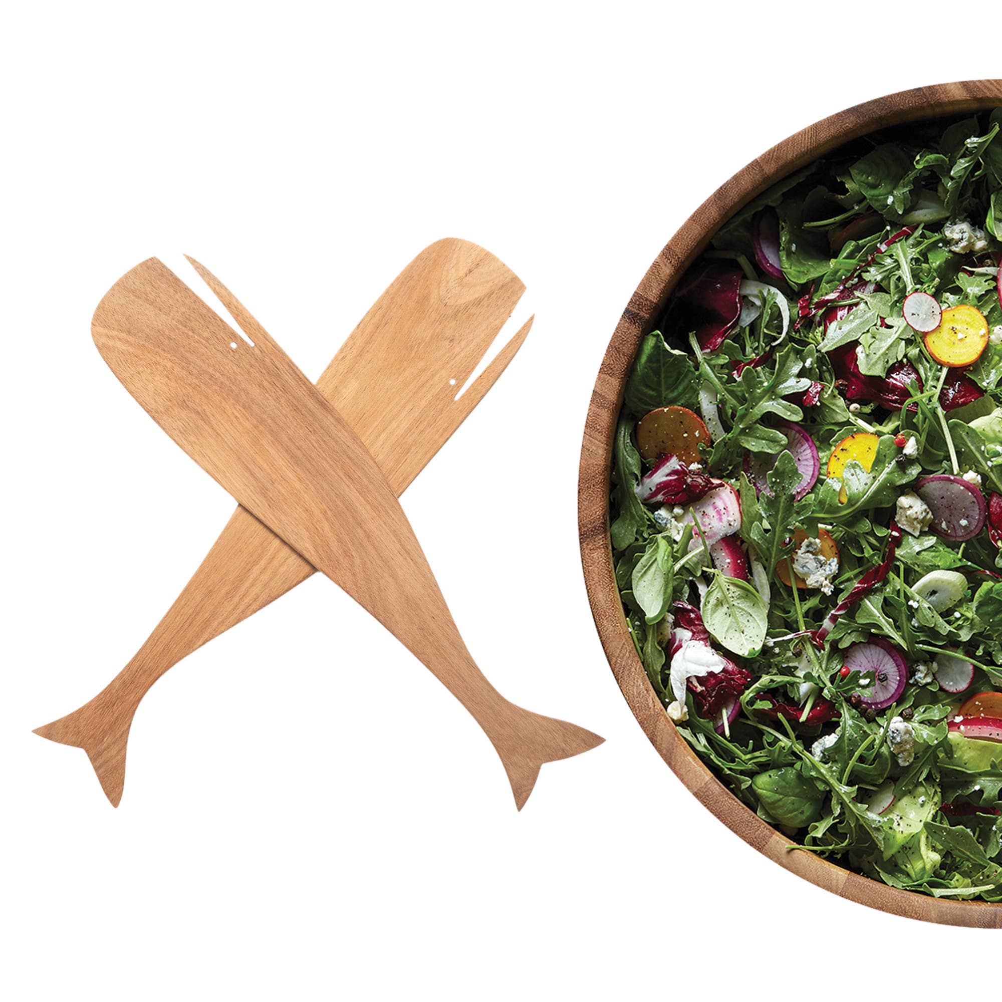 Acacia Whale Salad Servers