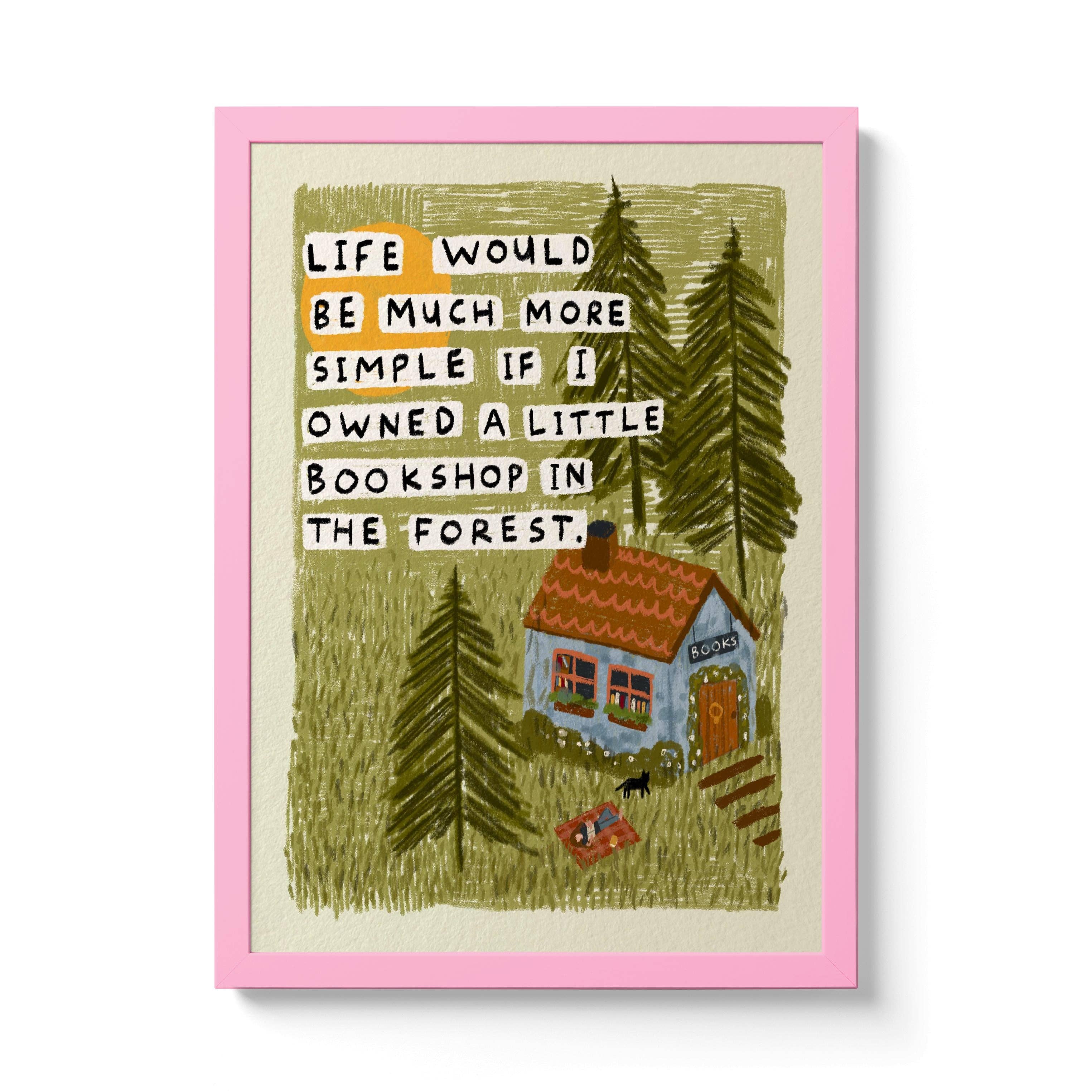 Bookshop in the Forest Art Print