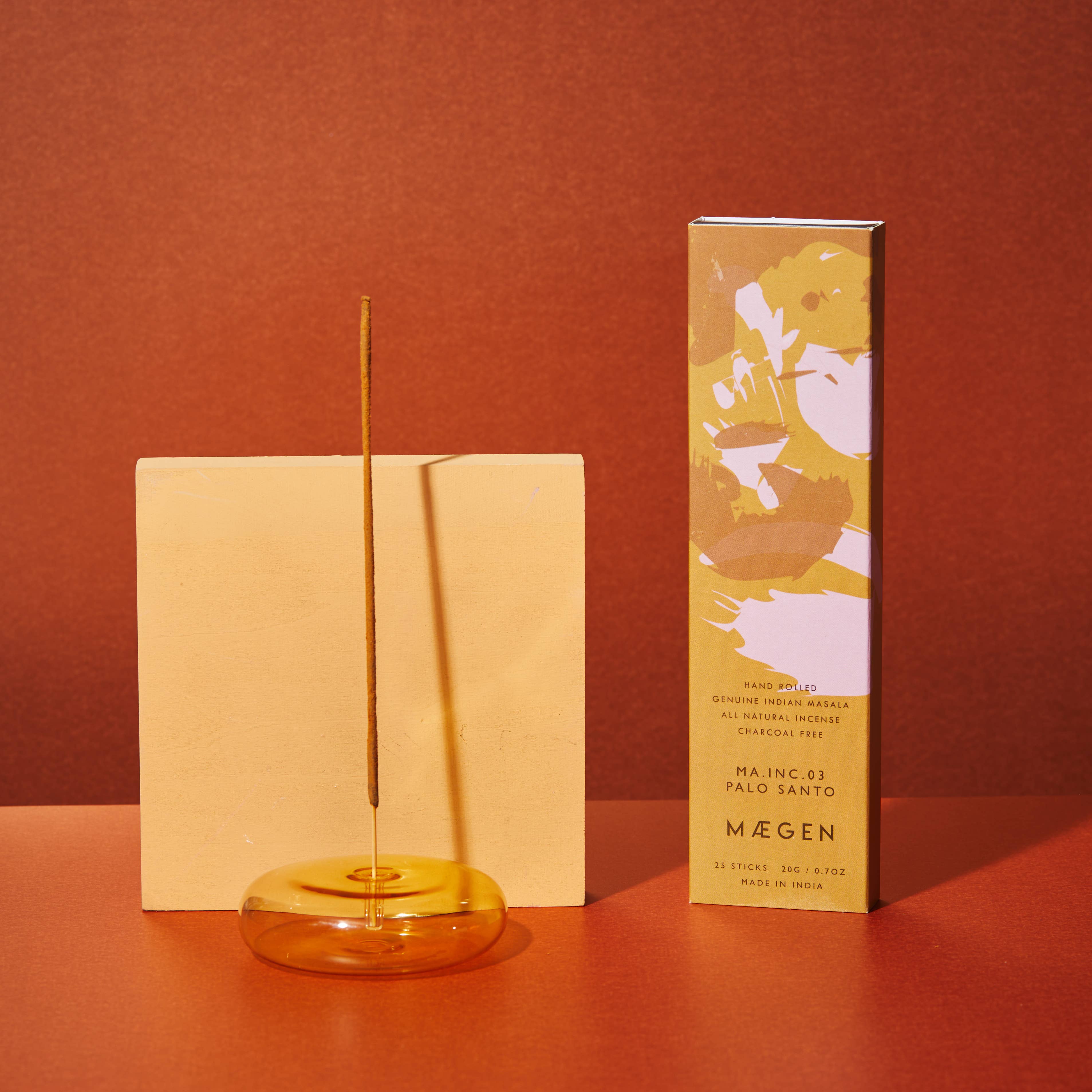 Dimple - Hand Blown Glass Incense Holder | Yellow