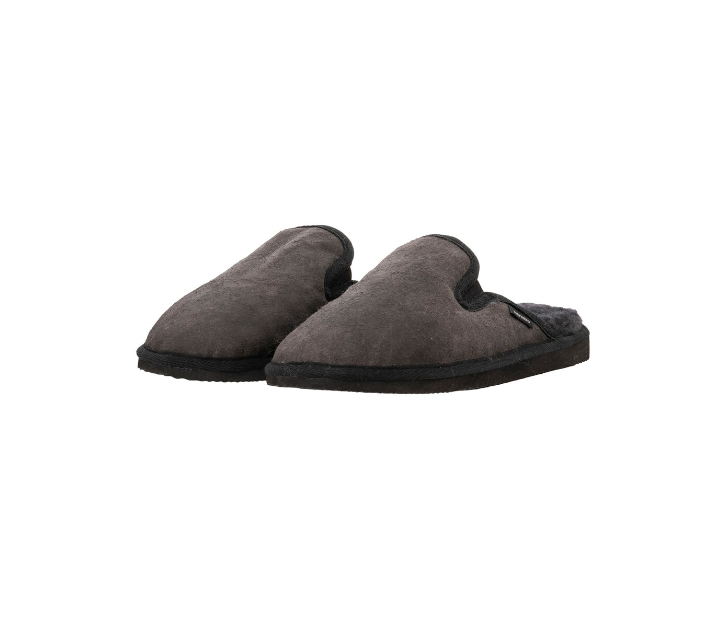 Adam Slippers in Genuine Sheepskin - Black Matt