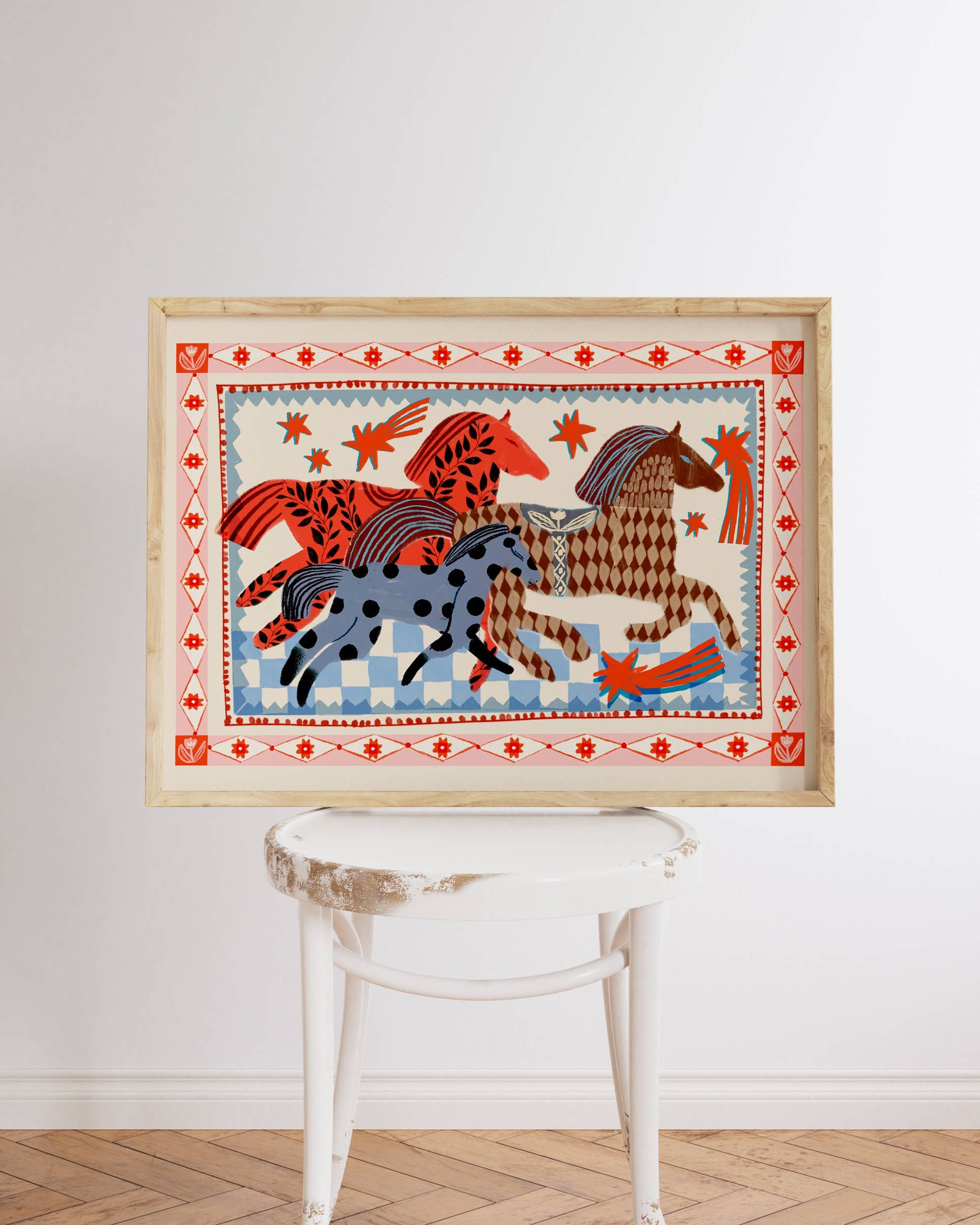 Pink Horse Running | Art Print