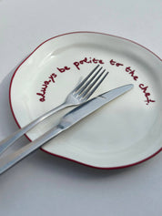 'always be polite to the chef' Statement Plate