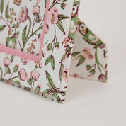 Floral patterned picture frame made from recycled cotton paper, on a white background