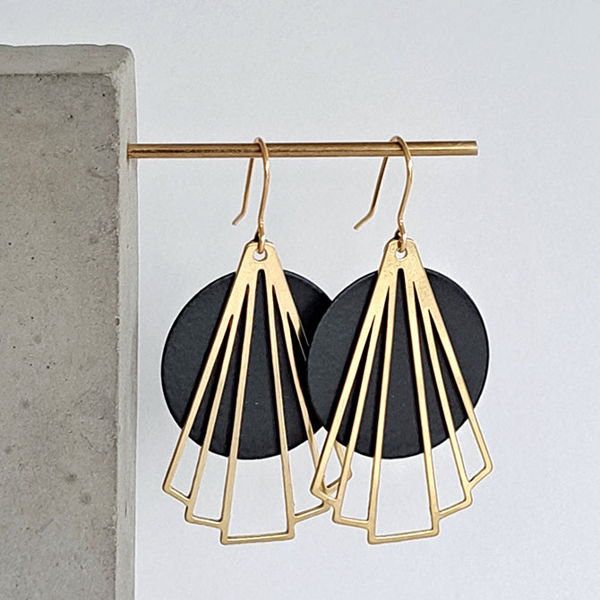 Art Deco Motif Long Earrings