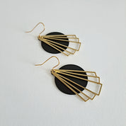 Art Deco Motif Long Earrings