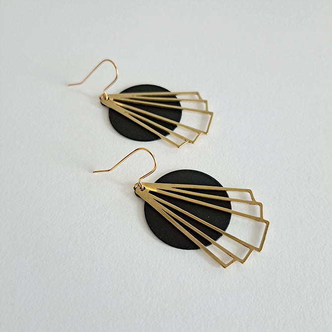 Art Deco Motif Long Earrings