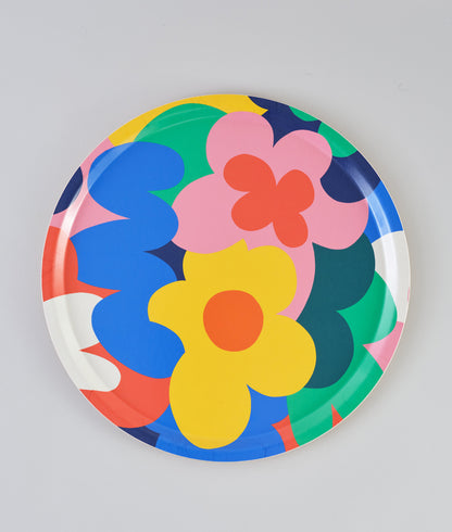 The Every Space large colourful Floral Abstract Tray designed by Micke Lindebergh for Wrap