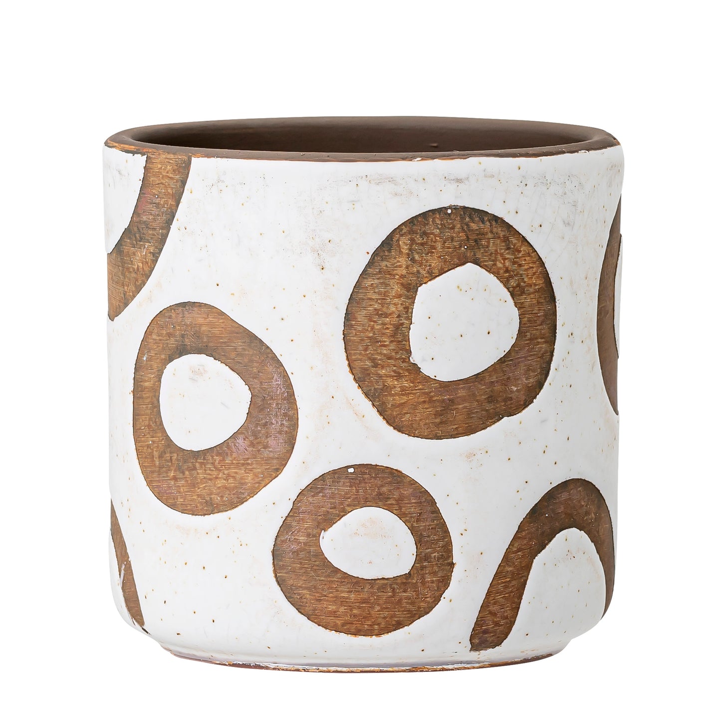 Deco Flowerpot in White & Terracotta
