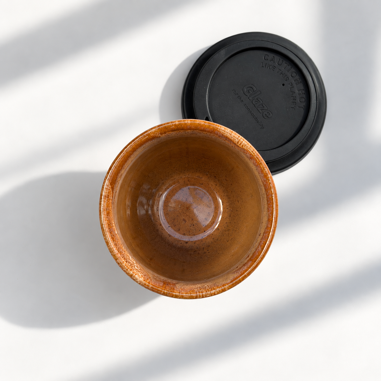 Reusable ceramic coffee cup in Naples, further view
