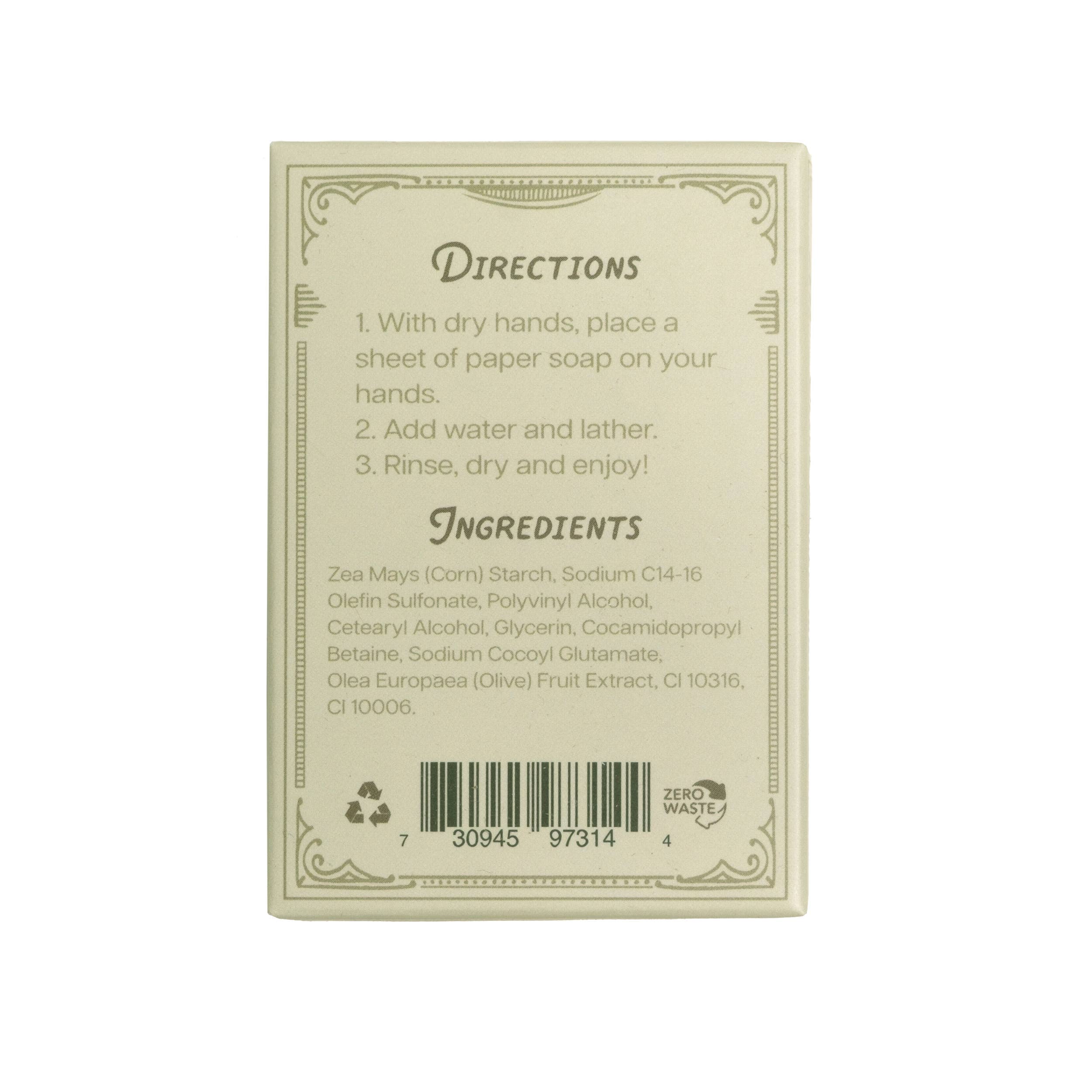Olive Oil Paper Soap by 123 Farm, further view