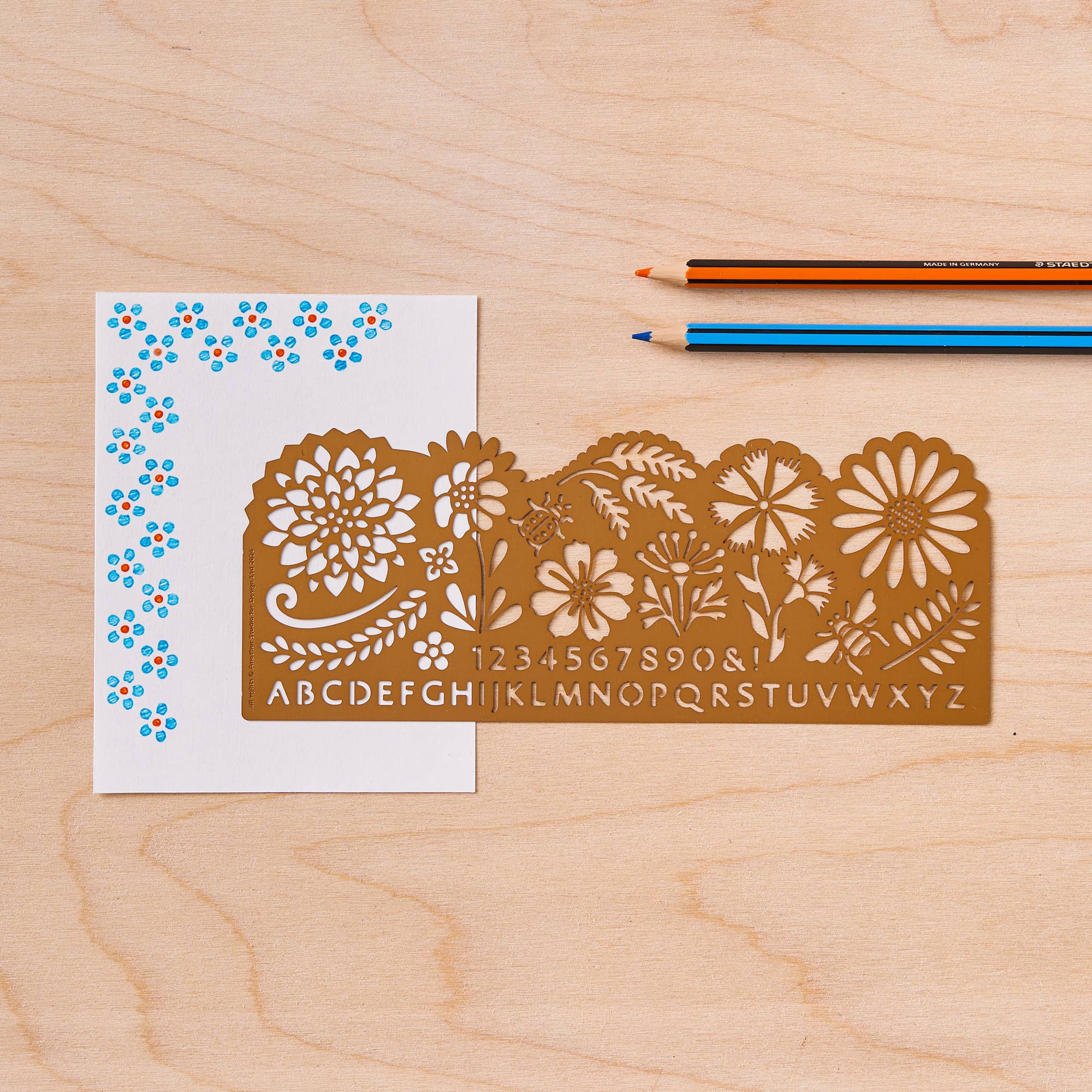 Botanical Drawing Stencil, Arts And Journaling In Brass