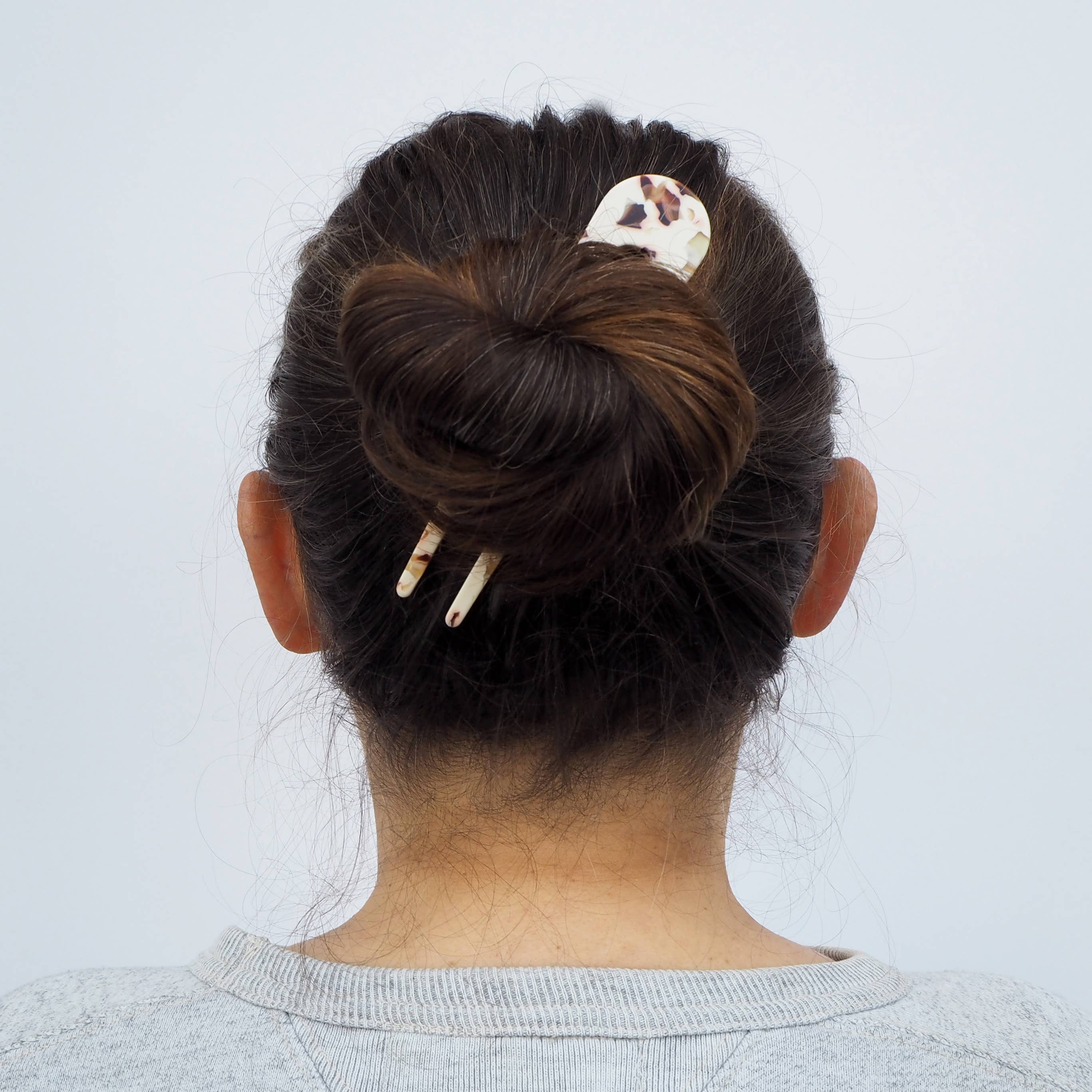 Cocoa Marble Hair Pin