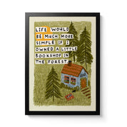 Bookshop in the Forest Art Print