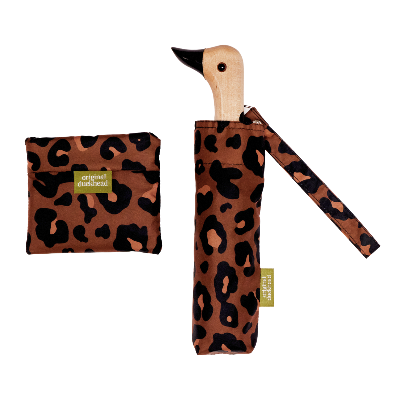 Leopard print foldable shopping bag by Original Duckhead, further view