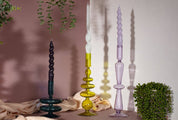 Ocean teal glass taper holder, further view