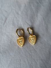 Roake Studio | Love Heart Gold Charm Earrings