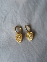 Roake Studio | Love Heart Gold Charm Earrings