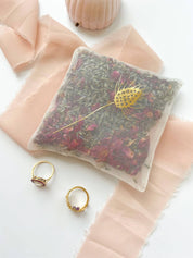 Seed Motif Silk Gold Lavender and Rose Bag