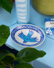 Blue Bird soap dish, further view