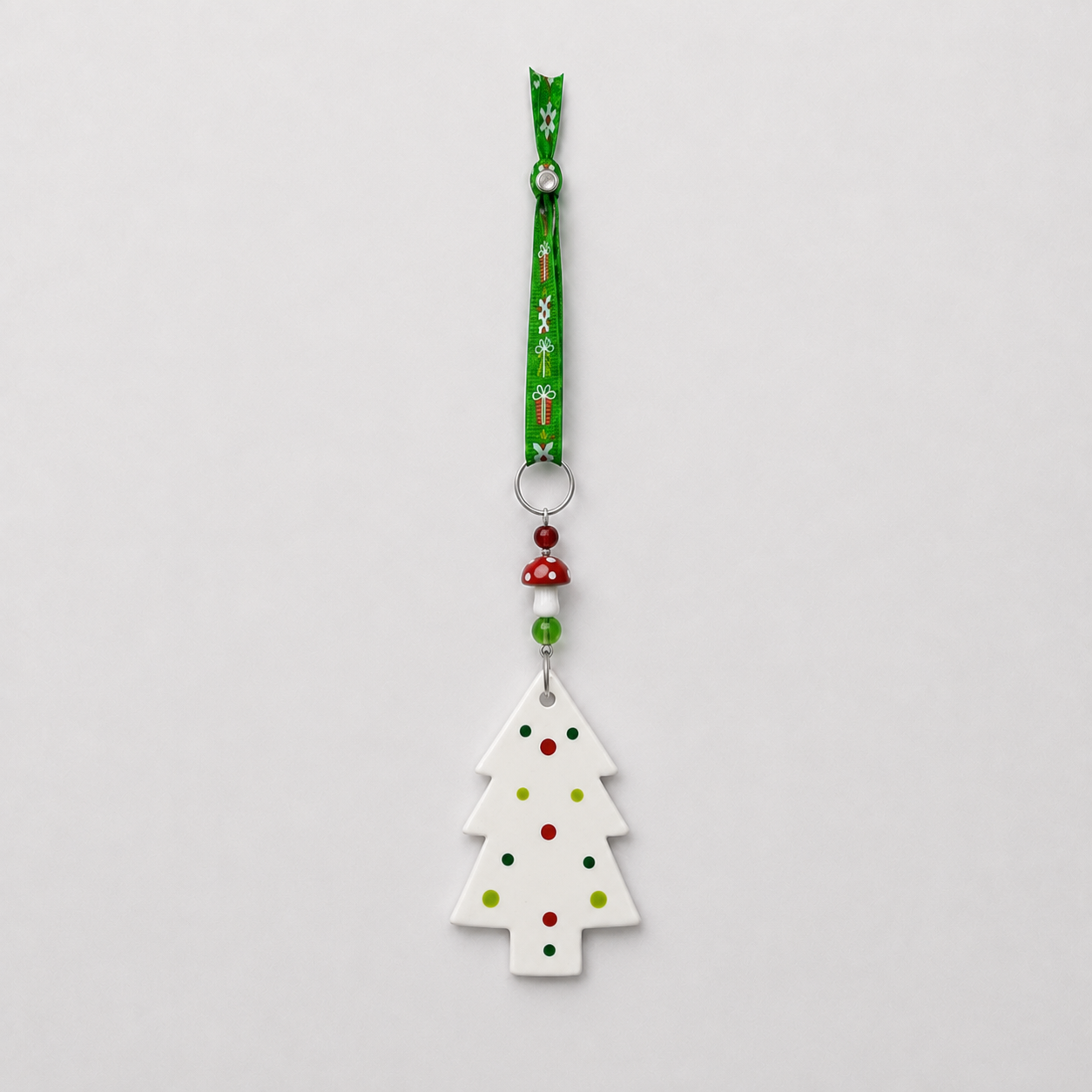 Handmade ceramic Christmas tree decoration, further view