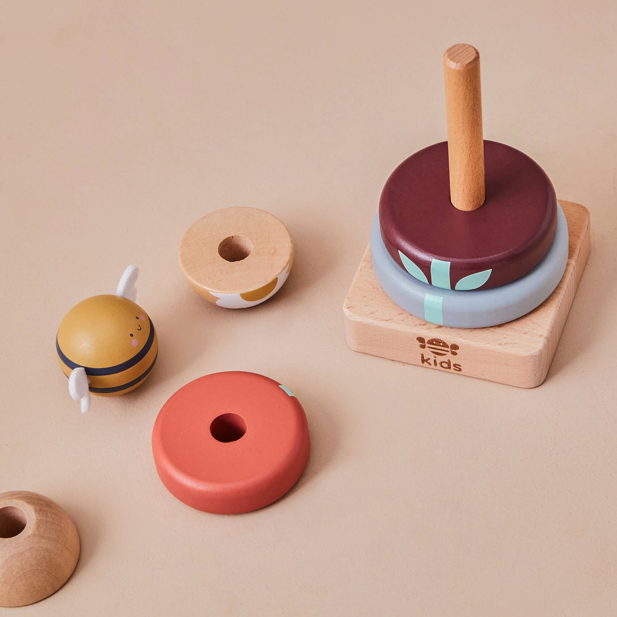 Wooden Bee Stacking Toy