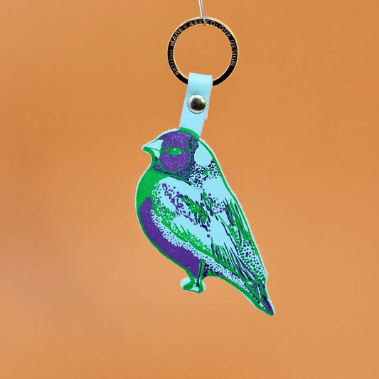 Finch Bird Keyring - Turquoise