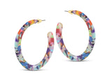 Large Resin Hoop Earrings | Multicolour