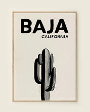 The Every Space monochrome minimalist Baja California A3 Giclée art Print with Cardon cactus by Noama