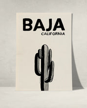 The Every Space monochrome minimalist Baja California A3 Giclée art Print with Cardon cactus by Noama