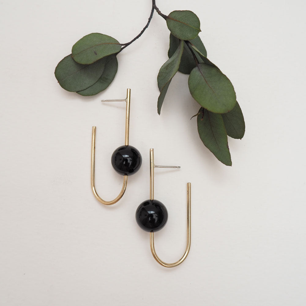 Liviana Bar and Ball Stud Earrings