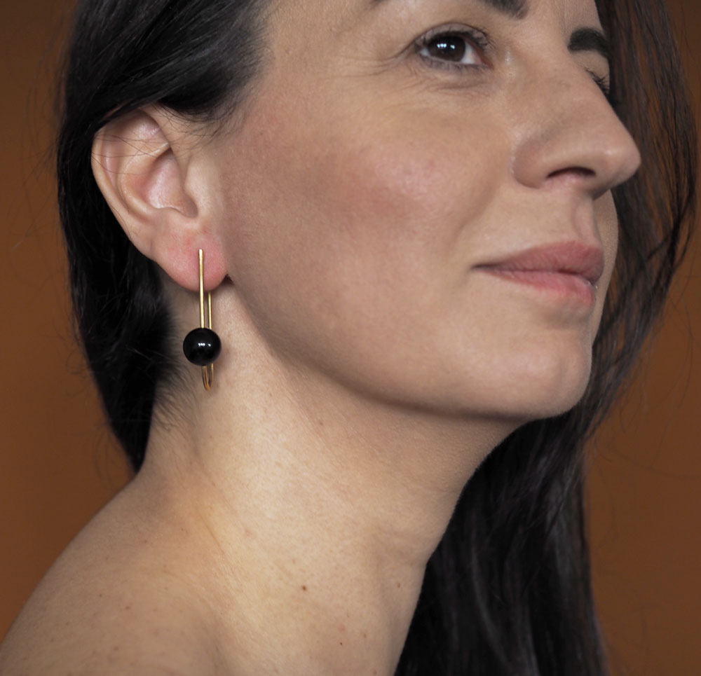 Liviana Bar and Ball Stud Earrings