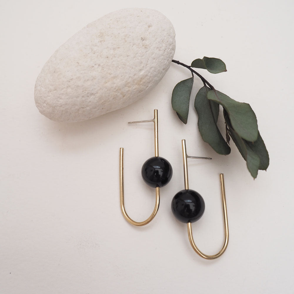 Liviana Bar and Ball Stud Earrings