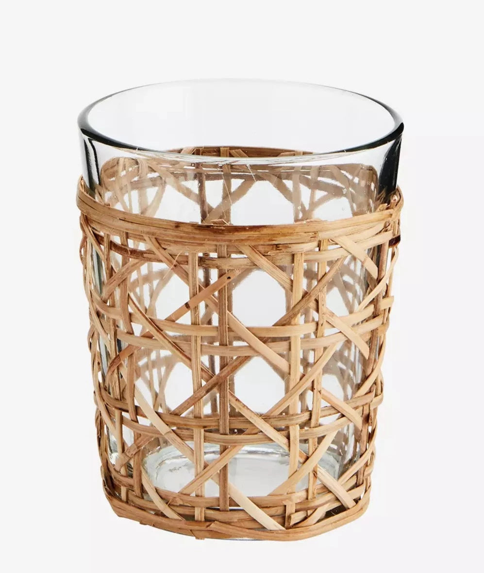 The Every Space drinking glass with bamboo cane holder by Madam Stoltz