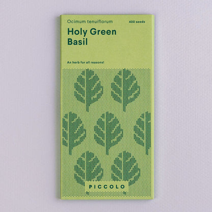 The Every Space Ocimum Tenuiflorum or Holy Green Basil seed packet of 400 seeds by Piccolo