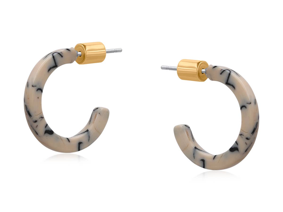 Sunny Petite Resin Hoop Earrings