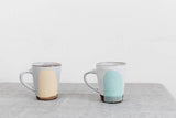 Handmade Contemporary Terracotta Cup Coloured Glaze Splash