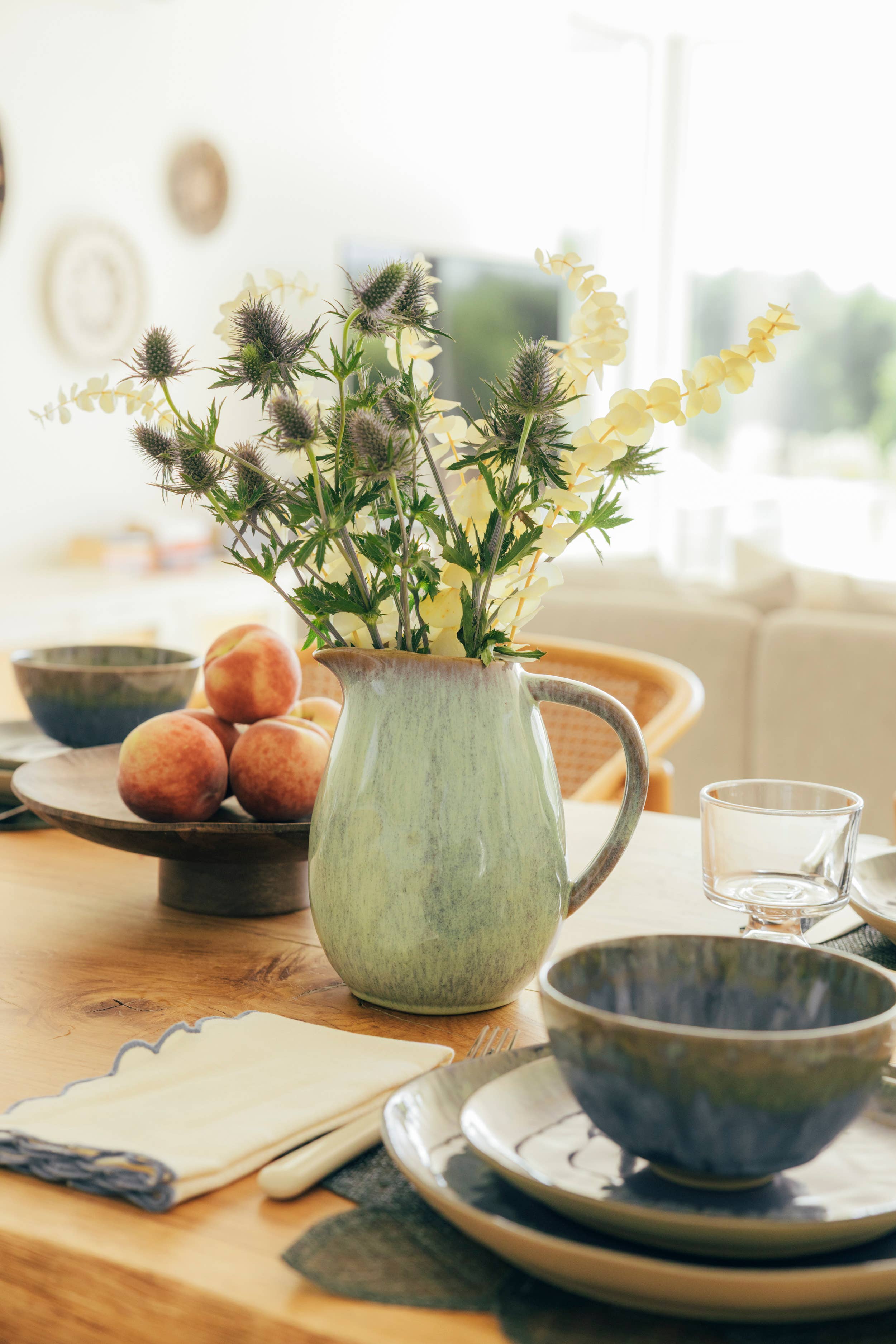 Tejo handmade ceramic pitcher, further view