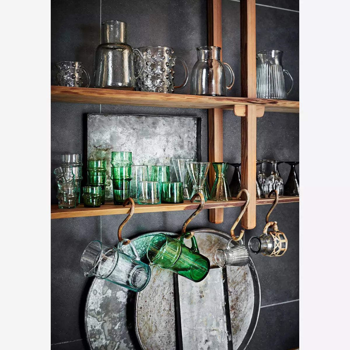 The Every Space 1 Litre Beldi Glass Jug with original Moroccan Beldi glass by Madam Stoltz