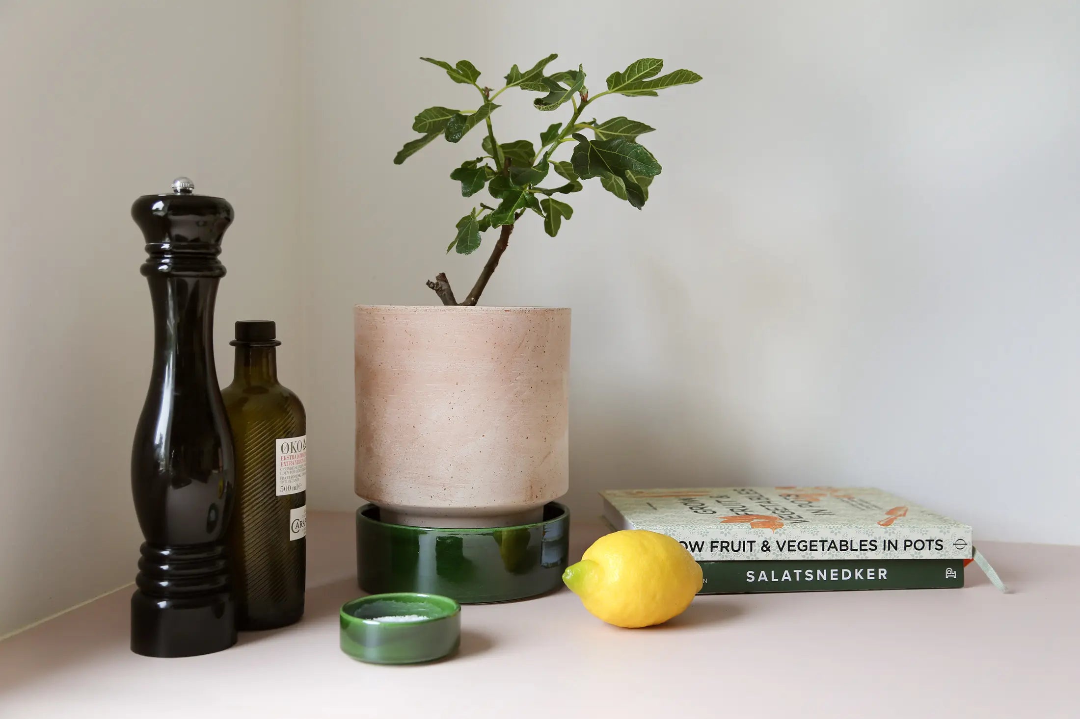 Saucer Glazed Finish for Hoff Pot Ø18cm emerald green saucer and rose clay pot